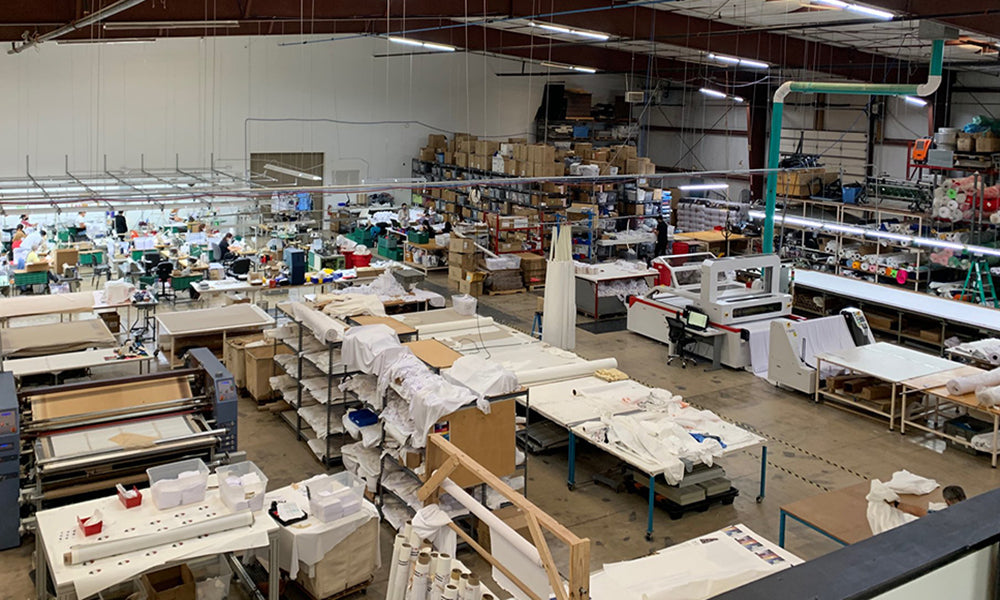manufacturing floor for volleyballs